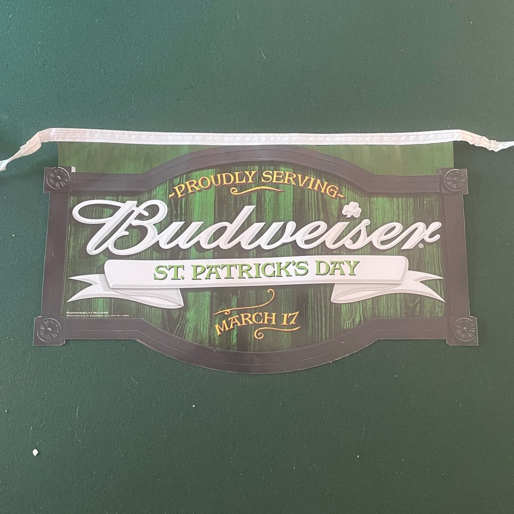 Budweiser St. Patrick's Day Bar Banner